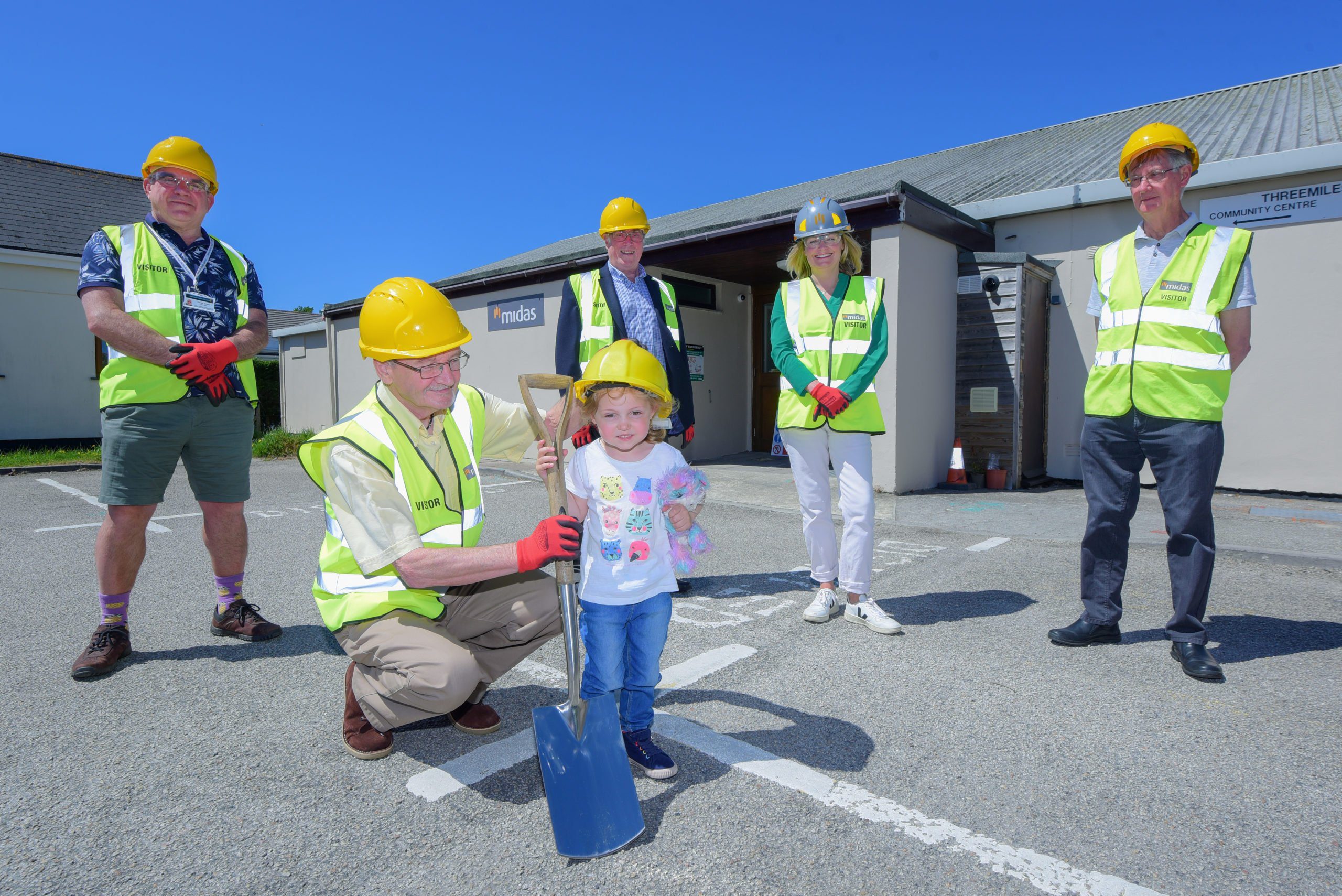 Red letter day for Threemilestone as work starts on extension of community centre